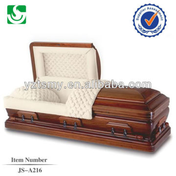 Representative American style qualified mahogany cremation casket